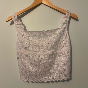 Fashion Bug White Lace Top Large